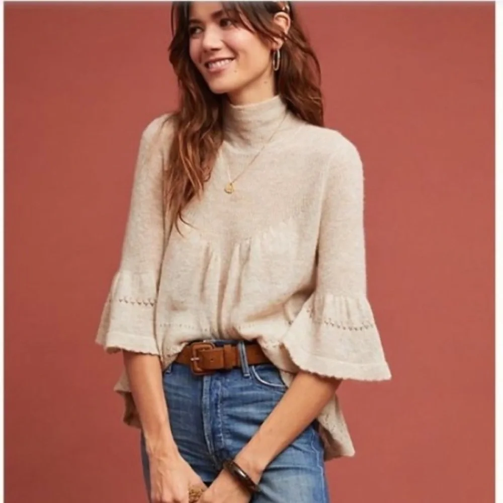 Anthropologie Feather Bone Whitby Turtleneck Sweater Size Small
